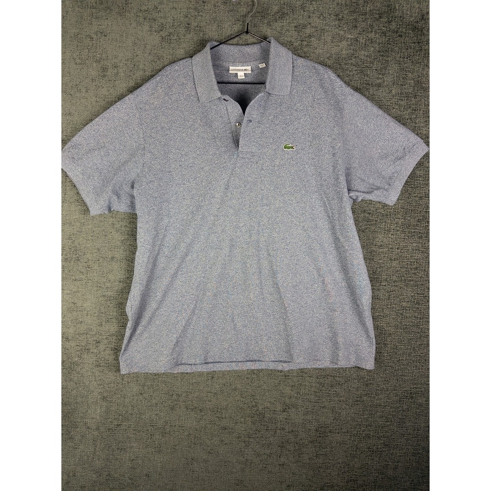 Lacoste Classic Fit Polo Shirt Mens 2XL Mottle Blue Short Sleeve Logo